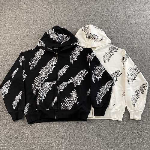 Hellstar Studios Graffiti Zip Up Hoodie