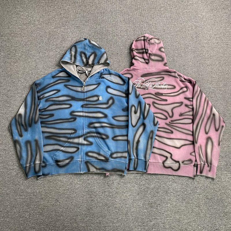 Hellstar Studios Classic Logo Airbrush Zip-Up Hoodie