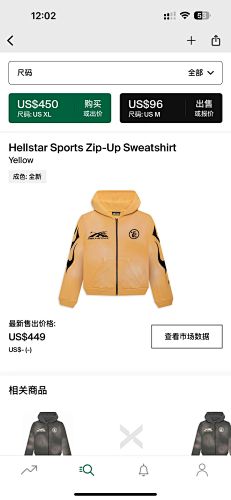 Hellstar Sports Zip-Up SweatshirtYellow