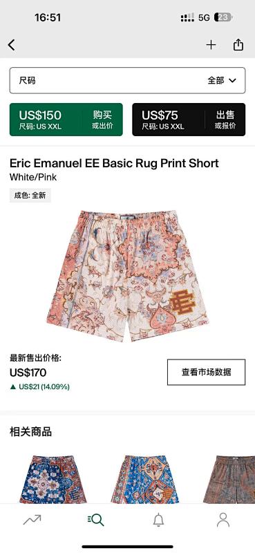 Eric Emanuel EE Basic Rug Print Short White Pink