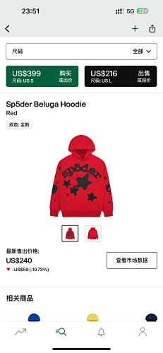 Sp5der Beluga Hoodie Red