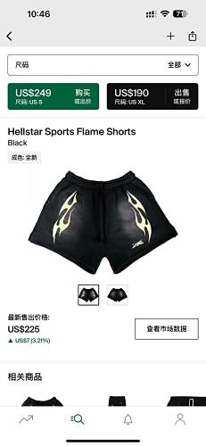 Hellstar Sports Flame Shorts Black