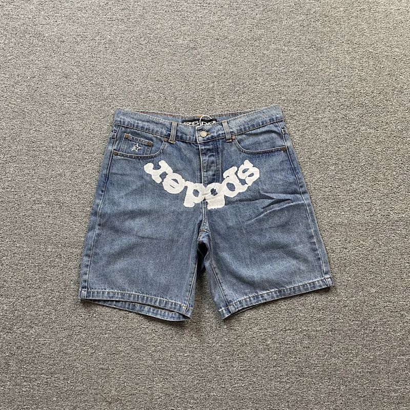 Sp5der 5star Vintage Denim Shorts