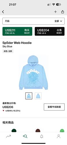 Sp5der Web Hoodie Sky Blue