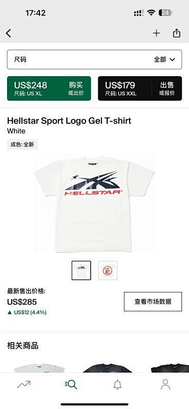 Hellstar Sport Logo Gel T-shirtWhite