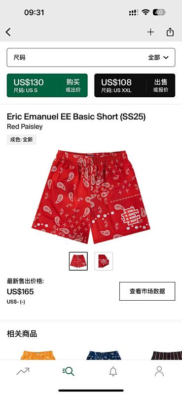 Eric Emanuel EE Basic Short Red Paisley