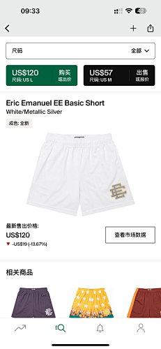 Eric Emanuel EE Basic Short White Metalic Silver