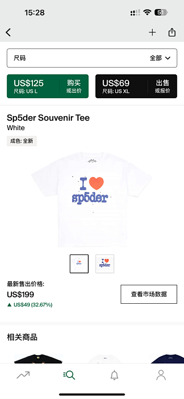 Sp5der Souvenir Tee White