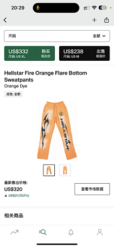 Hellstar Fire Orange Closed Elastic Bottom Sweatpants Orange Dye