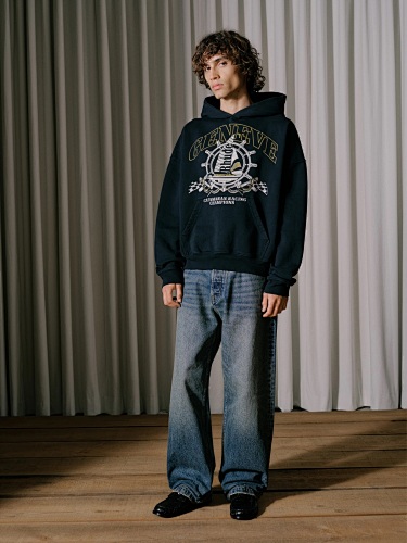 Rhude Logo Print Cotton Jersey Hoodie