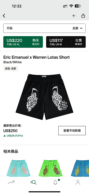 Eric Emanuel X Warren Lotas Short Black White