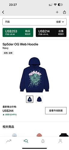 Sp5der OG Web HoodieNavy