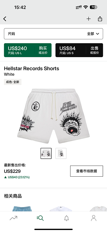 Hellstar Records Shorts White