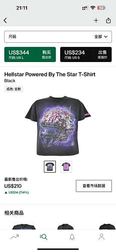 Hellstar Powered ByThe Star T-Shirt Black