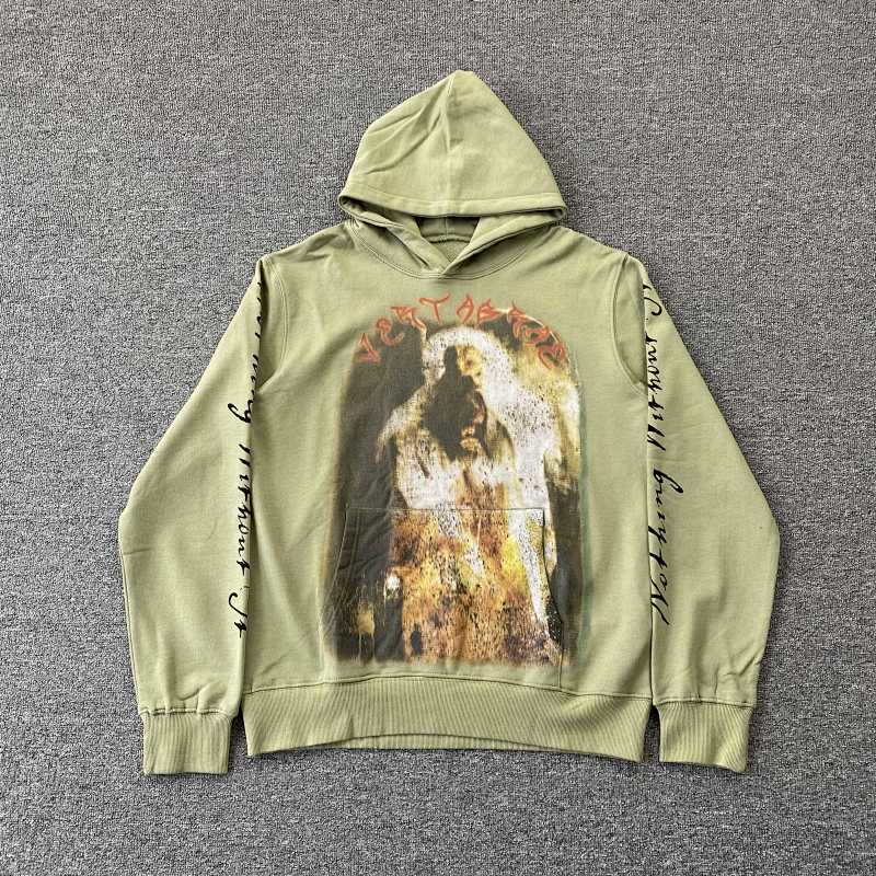 Vertabrae Army Green Praying Hoodie