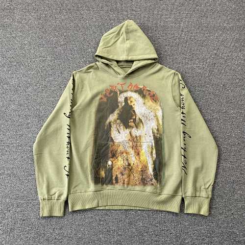 Vertabrae Army Green Praying Hoodie
