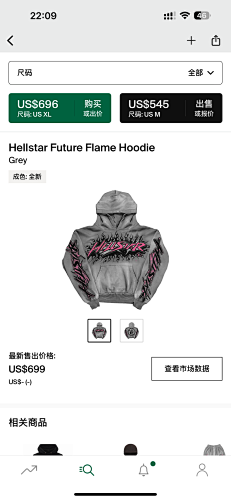 Hellstar Future Flame Hoodie Grey