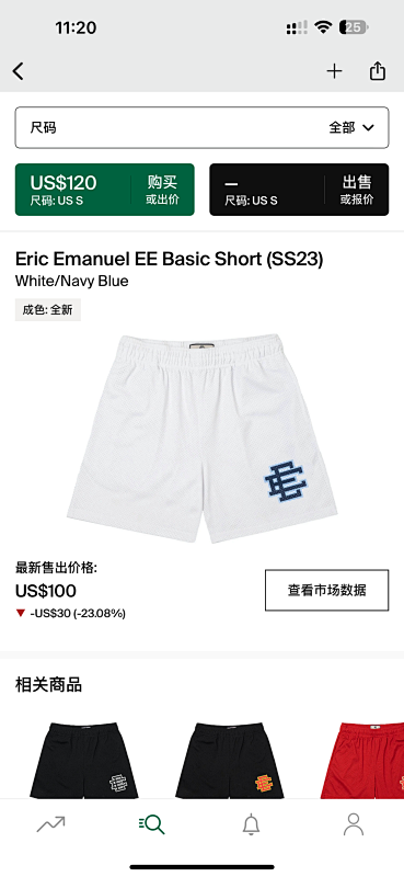 Eric Emanuel EE Basic Short SS23White Navy Blue