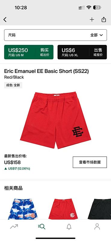 Eric Emanuel EE Basic Short Red Black