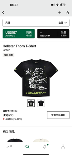 Hellstar Thorn T-Shirt Green