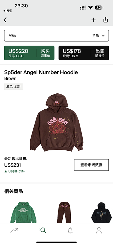 Sp5der Angel Number HoodieBrown