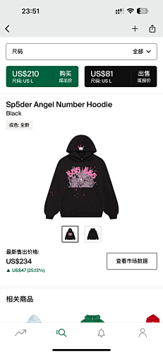 Sp5der Angel Number Hoodie Black