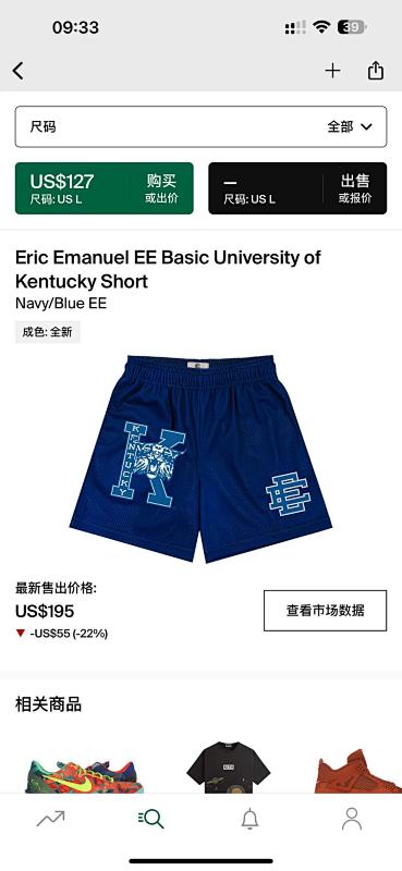 Eric Emanuel EE Basic University Of Kentucky Short Navy Blue EE