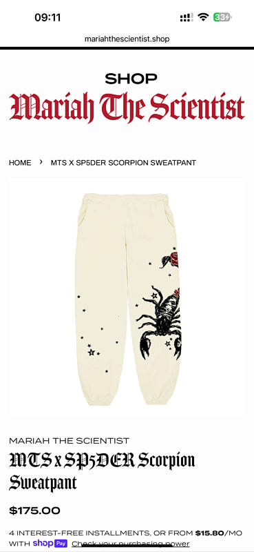 Mts X SP5DER Scorpion Sweatpant
