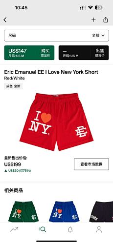 Eric Emanuel EE I Love New York Short Red White