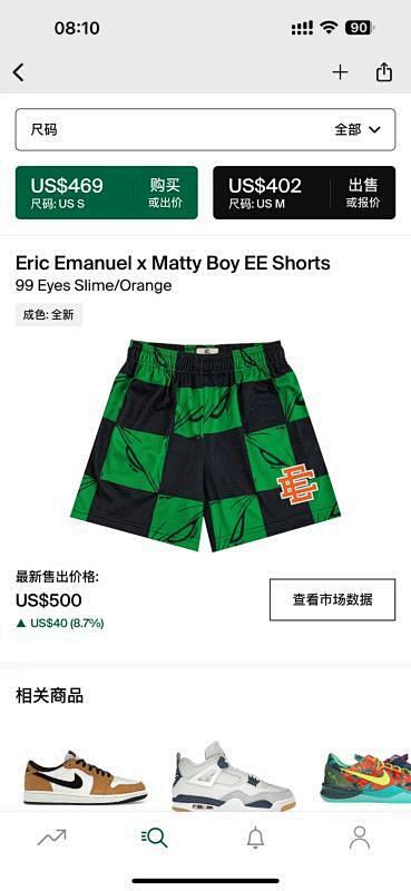 Eric Emanuel X Matty Boy EE Shorts 99 Eyes Slime Orange