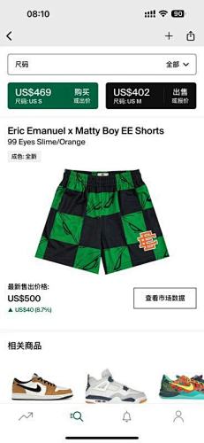 Eric Emanuel X Matty Boy EE Shorts 99 Eyes Slime Orange