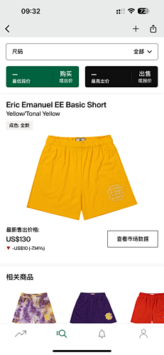 Eric Emanuel EE Basic Short Yellow Tonal Yellow