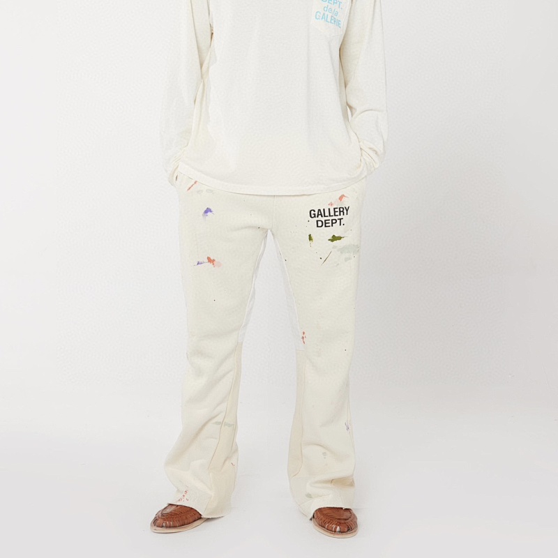 Gallery Dept. GD Logo Painted Flare Sweat Pant White