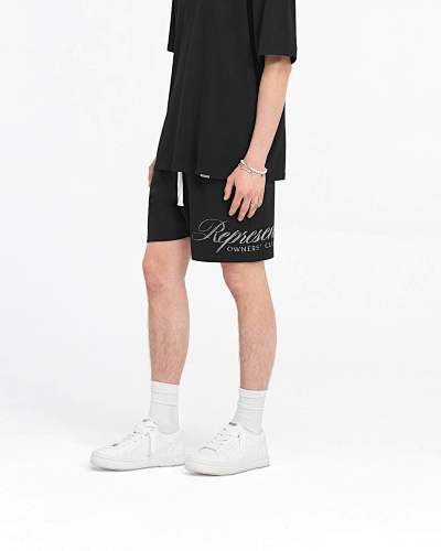 Represent Owners Club Script Mesh Shorts