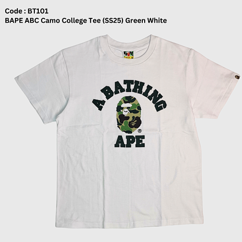 Bape Abc Camo College Tee Green White