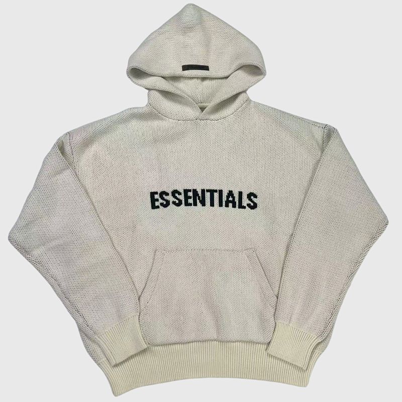 Essentials Knit Hoodie Cream