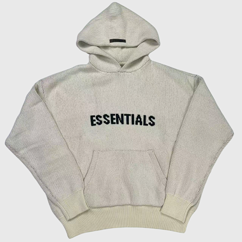 Essentials Knit Hoodie Cream