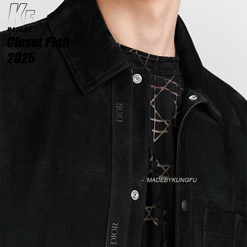 D1or Sliver Stamping Suede Jacket