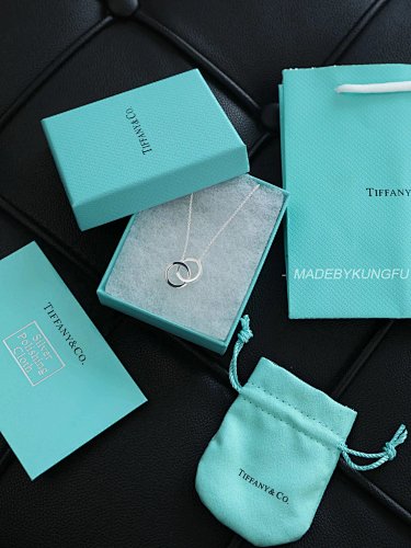 T1ffany- Tiffany -1837 Classic Double Hoop Necklace - Ring Lariat Ster
