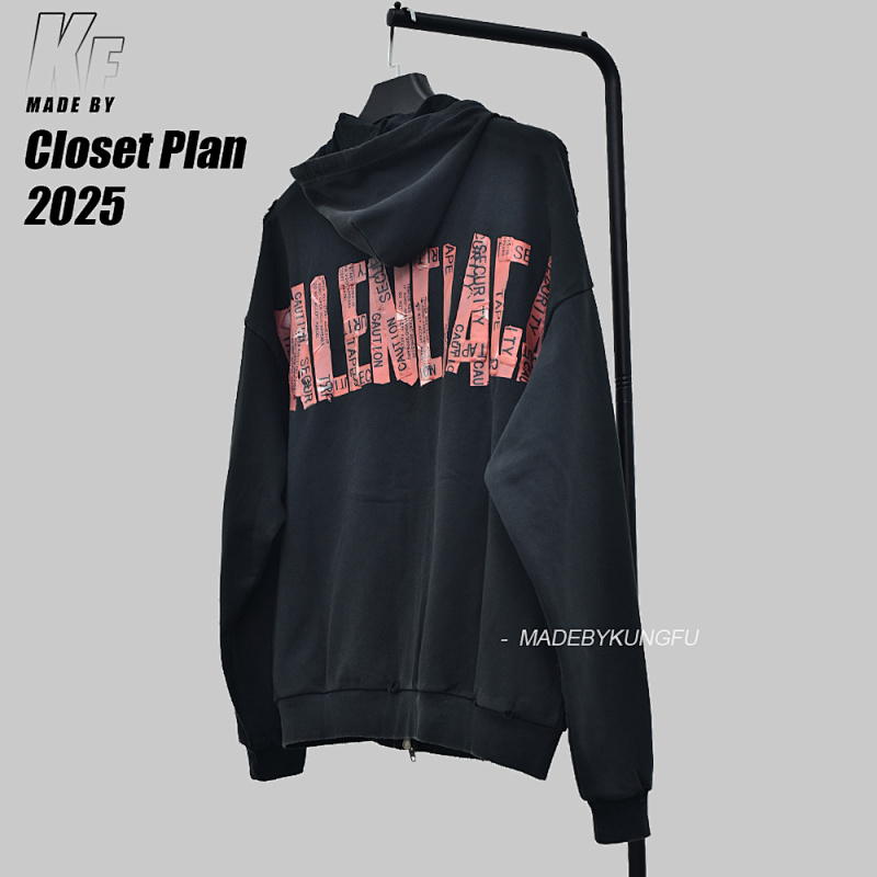 Balenciaga Blcg Type Zip Hoodie