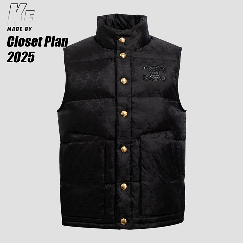 CE Dark Print Down Vest