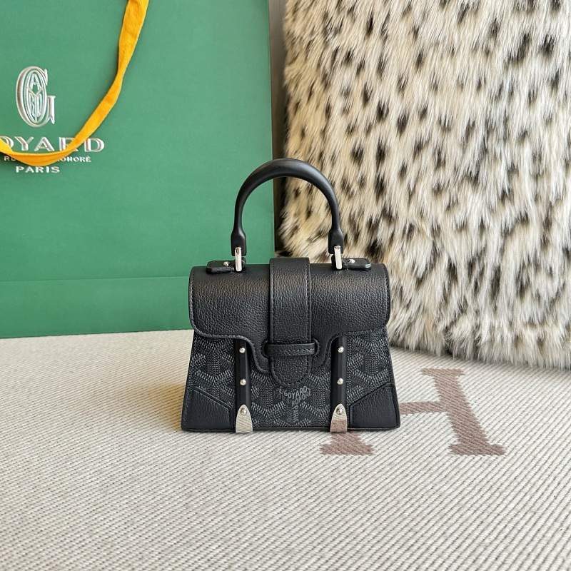 Jet Black Goyard Saigon Nano Mini 20x7.5x15 Nano 14.5X11.5X7cm