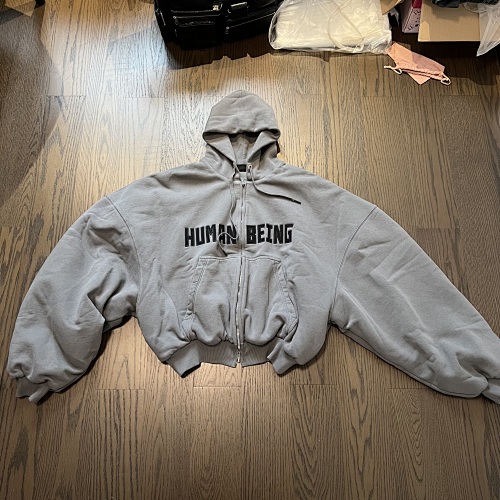 Balenciaga Blcg Human Being Round Zip-up Hoodi