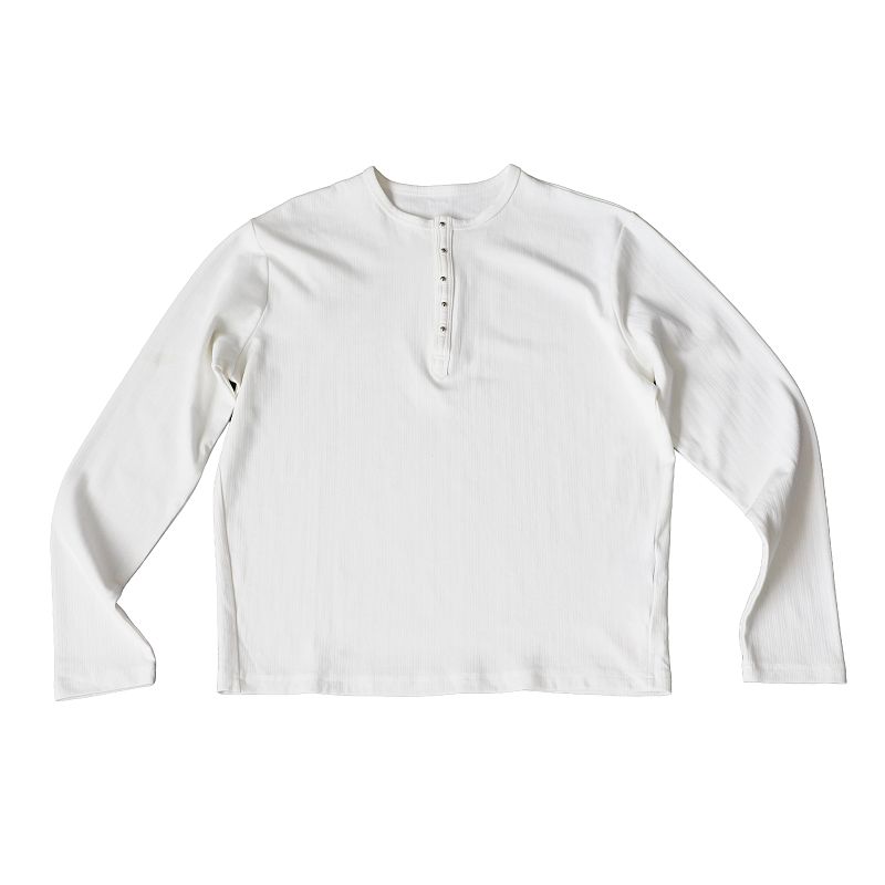Solva Morse Long Sleeve Henley Shirt - White