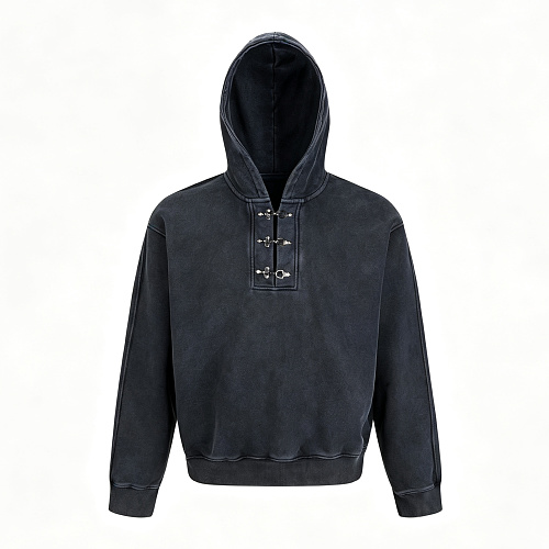 Washed Black Boxy Hoodie