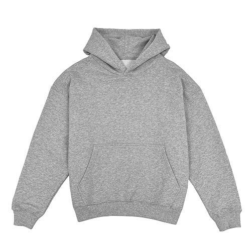 Gsm Grey Boxy Cropped Hoodie