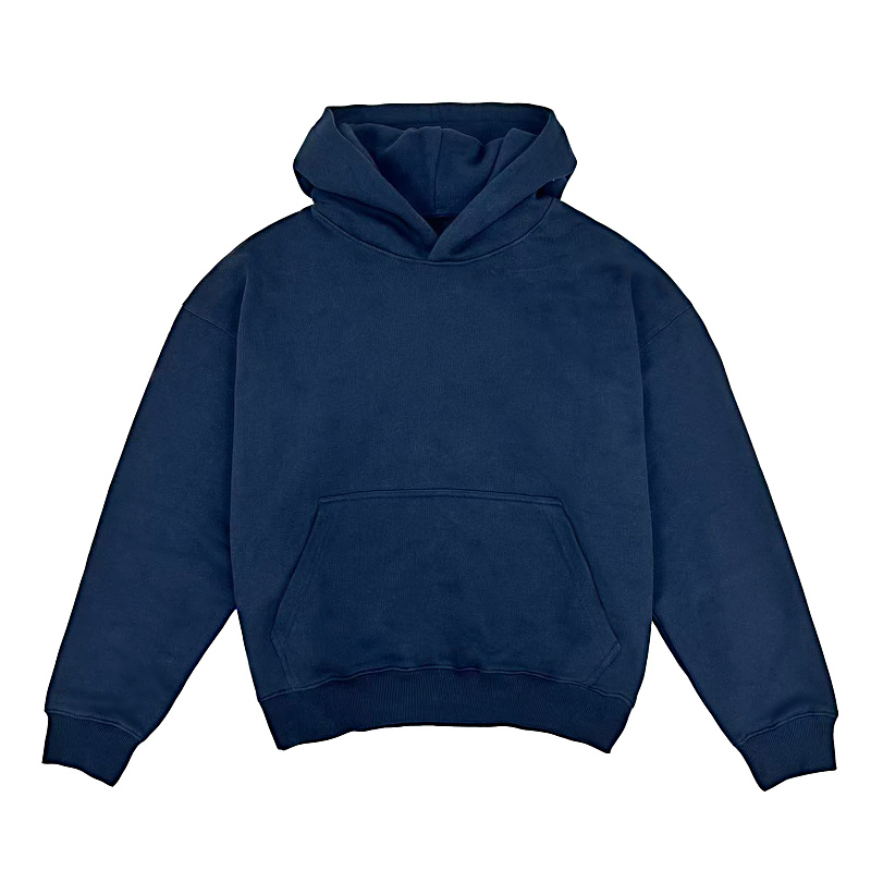 Gsm Navy Boxy Cropped Hoodie