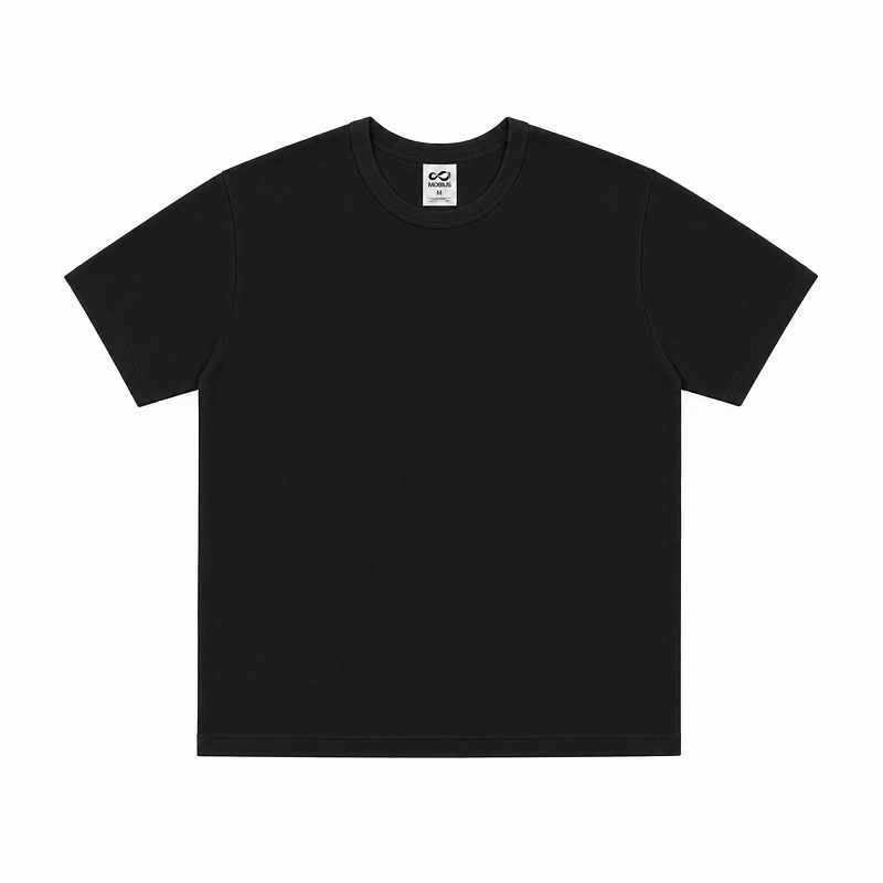 Mobius Cropped Baby Tee - White Black