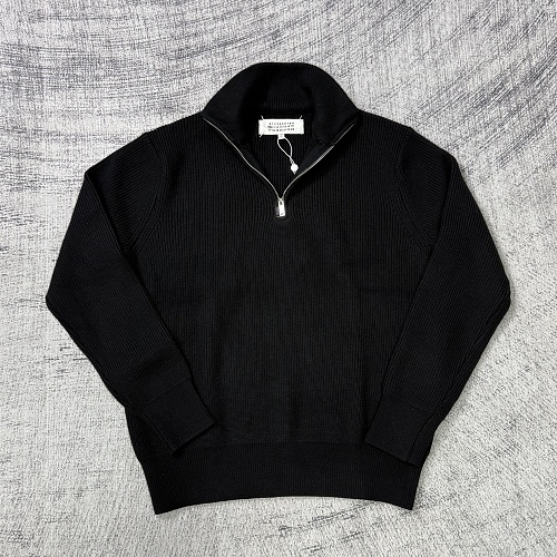Maison Martin Margiela Black Wool Trucker Zip Sweater
