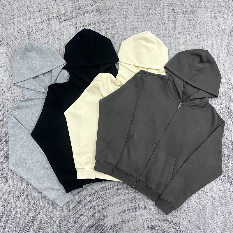 Etheria 100 Cotton Double-Zip Cropped Boxy Hoodie